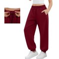 thumbnail image 6 of ATOGUTA Girls' Pants Active Joggers Soft Athletic Sweat Pants for Kids Youth with Pocket Size 3T-14, Red, 6 of 6