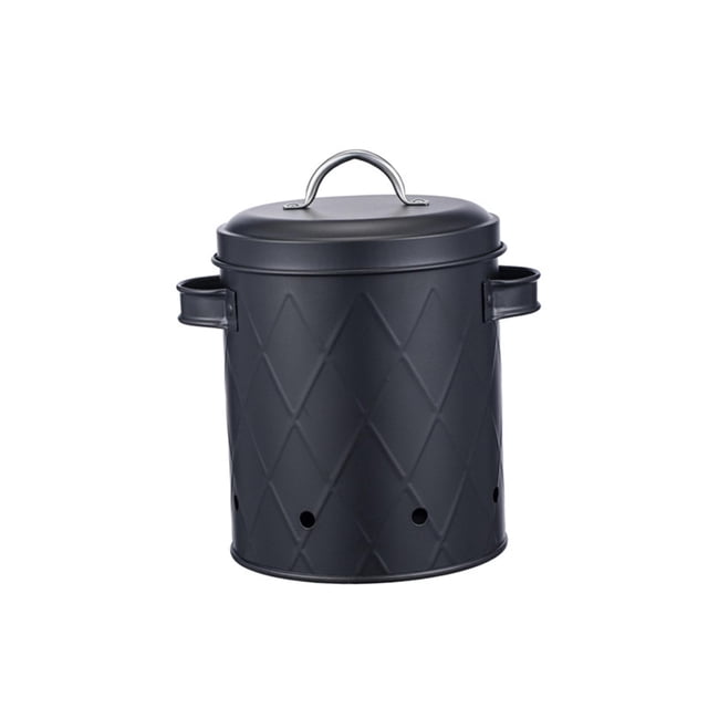 Contenedor de alimentos con tapa para almacenar ajo, cebolla y patatas frescas. Negro Estilo B