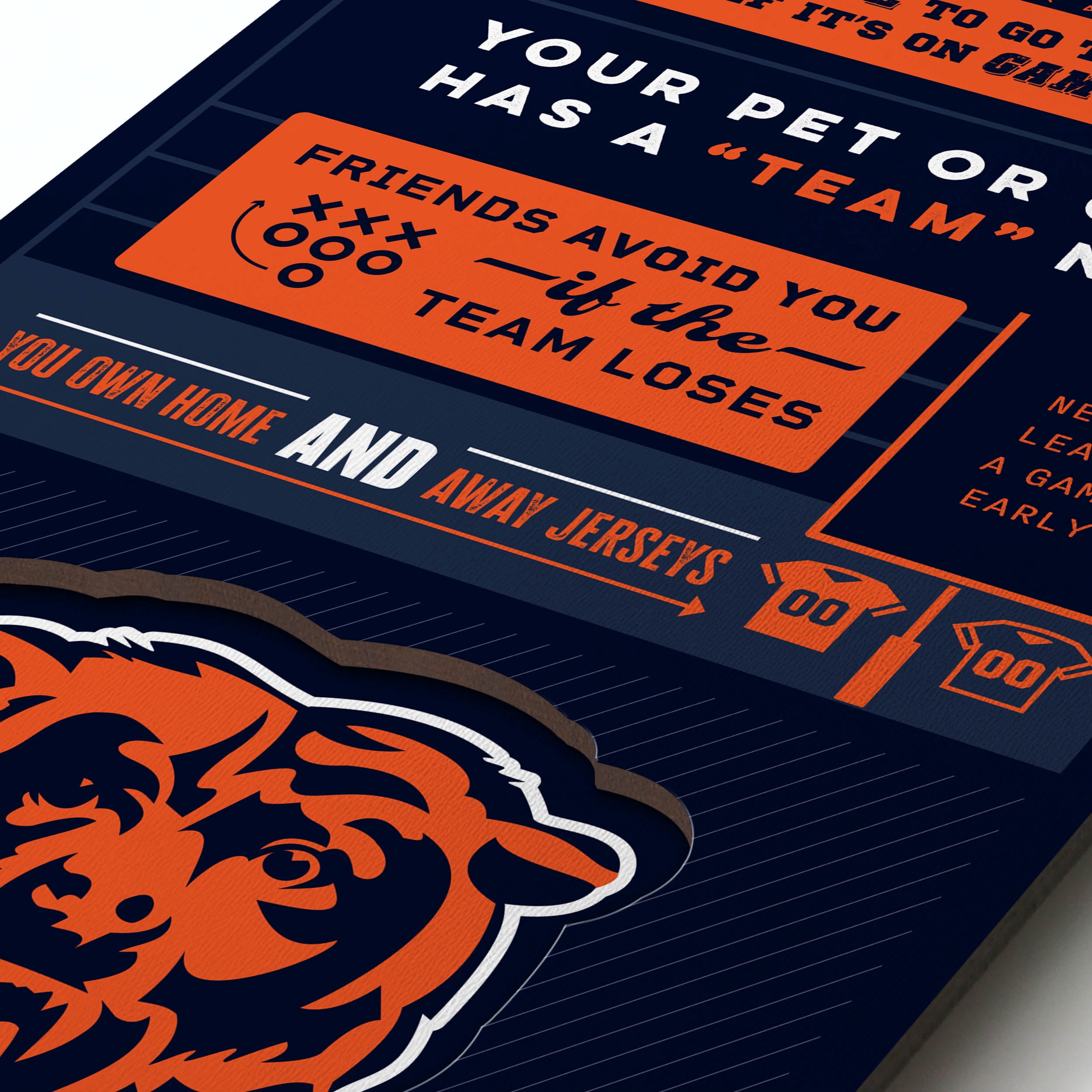 YouTheFan NFL Chicago Bears 3D Top 10 Wall Art