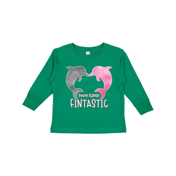 Inktastic You're Flippin' Fintastic Dolphins Boys or Girls Long Sleeve Toddler T-Shirt