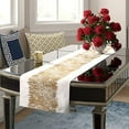 thumbnail image 3 of Fennco Styles Agatha Collection Glamorous Metallic Banded 100% Cotton 16 x 72 Inch Table Runner – Gold Table Cover for Wedding, Family Gathering, Special Events and Home Décor, 3 of 3