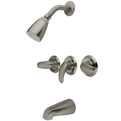 Elements of Design EB6238LL Legacy Three Handle Tub & Shower Faucet, 5" Spout Reach, Satin Nickel