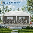 thumbnail image 5 of Mescukay 10'x 20' Pop up Canopy Tent with 210D Oxford Fabric, Portable Instant Commercial Canopy Including 4 Sidewalls 12 Stakes 6 Ropes 6 Sandbags for Farmers' Market, Wedding Event, Camping, 5 of 7