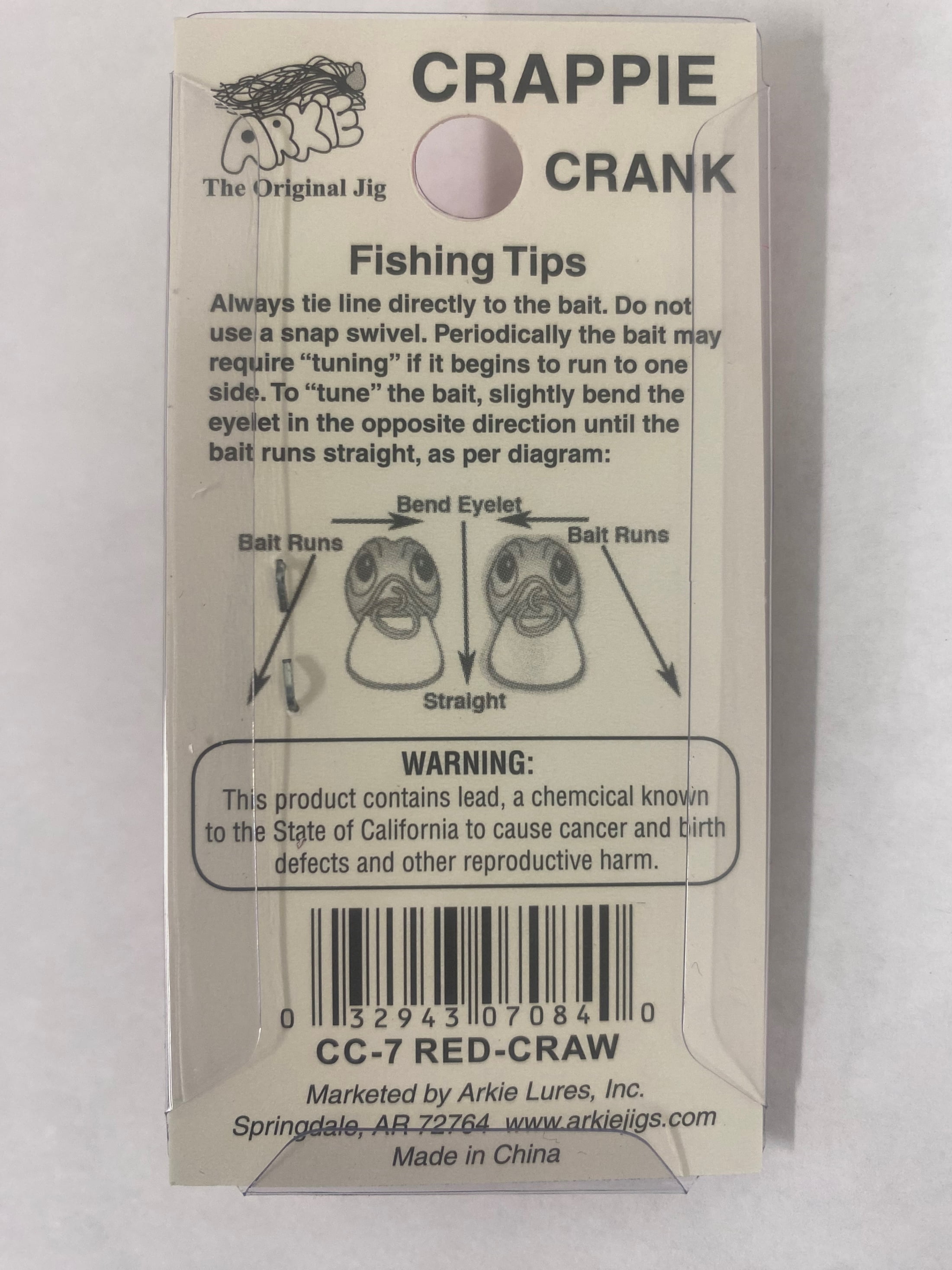 Arkie Lures 220 Series Crappie Crankbait, Color Red Craw