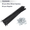 thumbnail image 4 of Unique Bargains 1 Set Universal Bicycle Spokes 13G Bike Wheel Spokes Nipple 45 Steel Black-203mm, 4 of 7