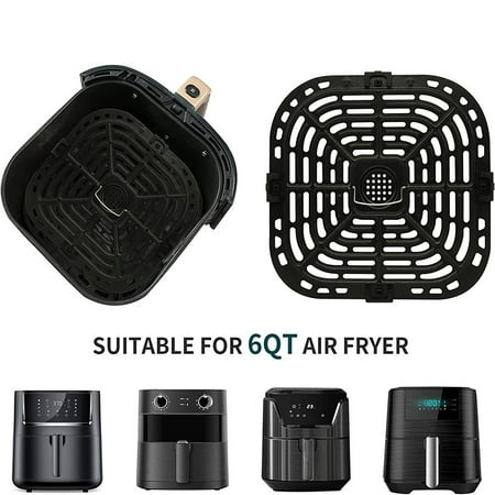 

Xssm Fryer Grill Plate Heat-Resistant Non-Stick Dishwasher Safe Food Grade Baking Tray Replacement Part Air-Fryer Crisper Plate for Instant Vortex 6QT