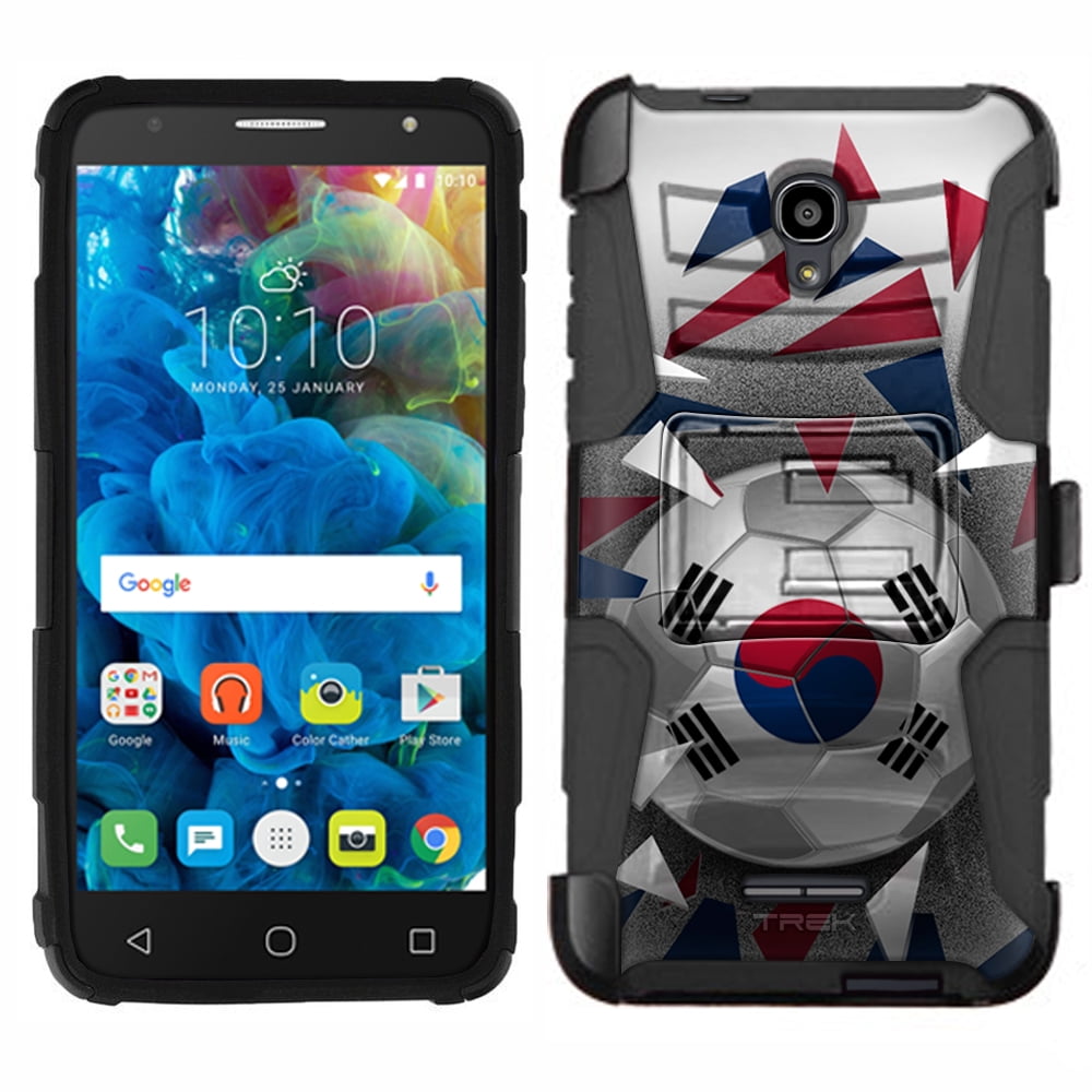 Alcatel POP 4 Armor Hybrid Case Soccer Ball Korea Flag by Trek Media Group