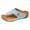 Sky Blue, variant on Rokment Womens Platform Wedges Flip Flops Beach Slides Orthopedic Sandals Summer Comfortable Leather Thongs Walking Dress Slip on Black Size 6
