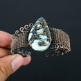 thumbnail image 2 of Natural Tibetan Turquoise Handmade Copper Wire Wrap Bangle Adjustable, 2 of 4