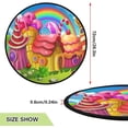 thumbnail image 2 of Coolnut Fairytale Candy Town Christmas Tree Mats Waterproof Tree Skirt, Colorful Lollipop Houses Xmas Tree Stand Tray Mat Floor Protector Pad for Holiday Party Decoration, 28.3", 2 of 6