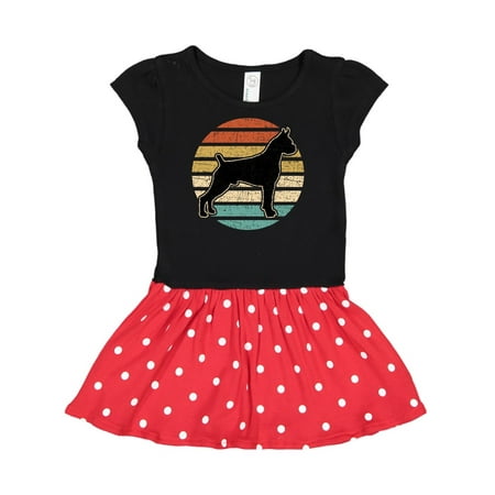 

Inktastic Boxer Dog Vintage Silhouette Gift Toddler Girl Dress