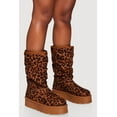 thumbnail image 2 of Women's Faux Suede Round Toe Platform Slouch Boots, 2 of 3