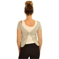 thumbnail image 3 of Aeropostale Camiseta básica recortada con nudo en la espalda para mujer, gris, pequeña, 3 of 4
