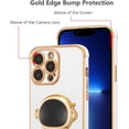 thumbnail image 4 of for iPhone 13 Pro Case Cute 6D Astronaut Case with Stand Function Luxury Plating Case Cover Slim Fit Soft TPU Shockproof Bumper Protective Electroplated Case for Girls Boys,6.1 inch,White, 4 of 12