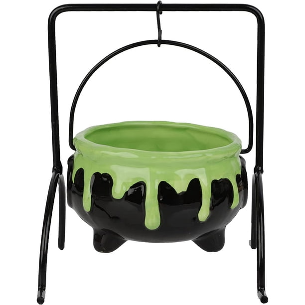 Ceramic Hanging Cauldron Candy Bowl Halloween Themed Candy Dish