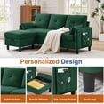 thumbnail image 3 of Soscana Living Room Furniture Set,Convertible Sectional Sofa with Storage Ottoman and Accent Chair,Modern Linen 4 Seat L Shape Couch Sofa Set with Side Pocket for Living Room,Office,Apartment,Studio, 3 of 7