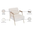 thumbnail image 3 of Meridian Furniture Woodford Cream Velvet Accent Chair, 3 of 10