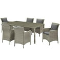thumbnail image 1 of Side Dining Chair and Table Set, Rattan, Wicker, Grey Gray, Modern Contemporary Urban Design, Outdoor Patio Balcony Cafe Bistro Garden Furniture Hotel Hospitality, 1 of 6