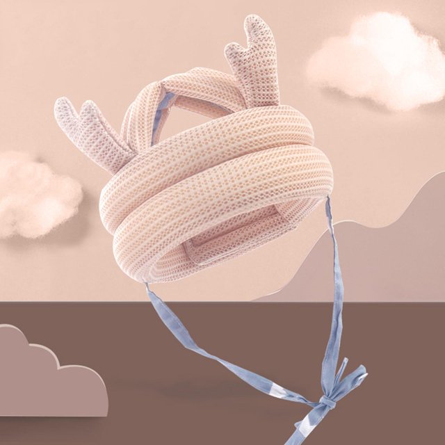 Sombrero de seguridad ajustable para bebés Cojín para la cabeza transpirable para la cabeza a caminar de - astas beige Hugo cojín de sombrero de niño