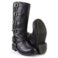 thumbnail image 2 of Milwaukee Leather MBL9346 Women's Tall Black Leather Harness Motorcycle Rider Boots w/ Adjustable Straps 10, 2 of 9