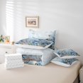 thumbnail image 6 of jejeloiu Cartoon Turtle Bedding Comforter Set 7pcs,Watercolor Sealife Coral Queen Bedding Sets,Ocean Sea Shell Queen Sheet Sets For Girls,Lightweight Bedroom Decoration Reversible, 6 of 8