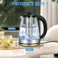 thumbnail image 4 of TINANA Electric Kettle with Stainless Steel Removable Infuser: 2L Borosilicate Glass Electric Tea Kettle , 1500W Boiling Water Pot, Auto Shut Off, Boil-Dry Protection, 4 of 7