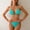 Blue, variant on Women's Halter Triangle Bikini Set Seashell Chain High Cut Two-Piece Beach Swimsuit