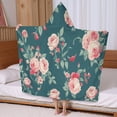 thumbnail image 5 of Pioneer Flower Floral Print Pattern Hooded Bath Towel，60"x35" for Ages 3 To 12 Kids, Quick Dry Lightweight Soft Microfiber Hood Beach Towel Cover Up for Kids, 5 of 7