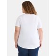 thumbnail image 4 of Terra & Sky Women’s Plus V-Neck Tee with Short-Sleeves, 2-Pack, Sizes 0X-5X, 4 of 6