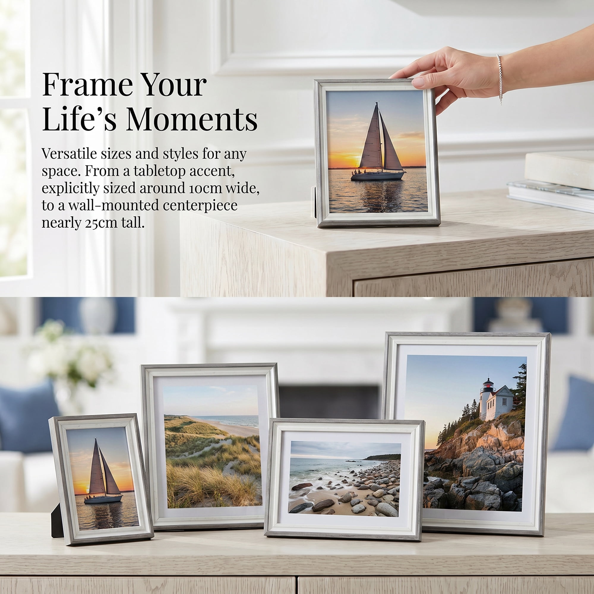 Unique Bargains Resin Picture Frame with HD Glass Vintage Wall Hanging Gray 4" x 5"