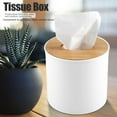 thumbnail image 6 of Napkin Case, Removable Bamboo/Wood Cover Plastic Tissue Box Holder Storage Organizer for Home Car Office for Bathroom Vanity Countertop, Night Stands, Office Desk & Car, 6 of 7