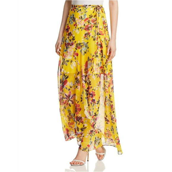 French Connection Womens Linosa Wrap Skirt, Yellow, 0