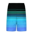 thumbnail image 3 of Nuoqisi Men's Swim Trunks with Compression Liner Loose Fitted Drawstring Stretch Elastic Waist Stripe Bathing Suit Beach Swimsuits, 3 of 6