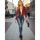 thumbnail image 3 of Chaqueta de Motociclista Allegra K Terciopelo Rosa M, 3 of 6