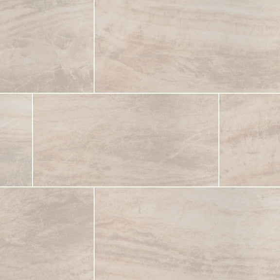 MSI Praia Cream 12 In. x 24 In. Polished Porcelain Floor And Wall Tile ( 16 Sq. Ft./Case )