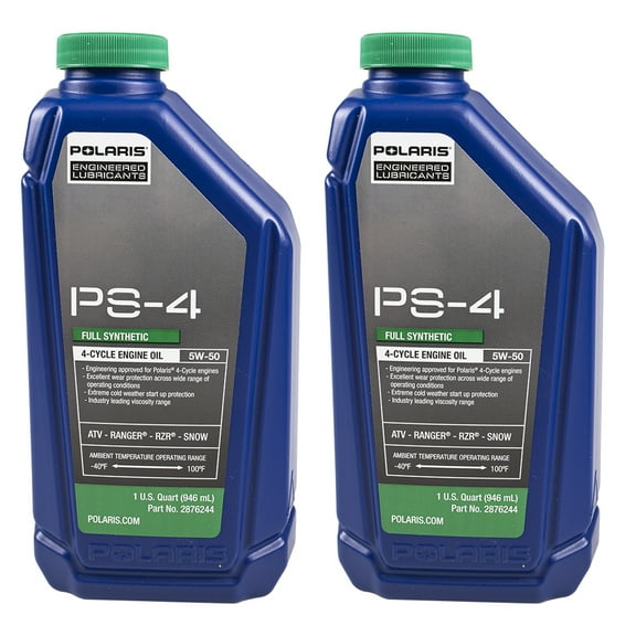 Polaris 2876244 PS-4 Full Synthetic 5W-50 4-Cycle Engine Oil 1QT OEM for ATV Ranger RZR