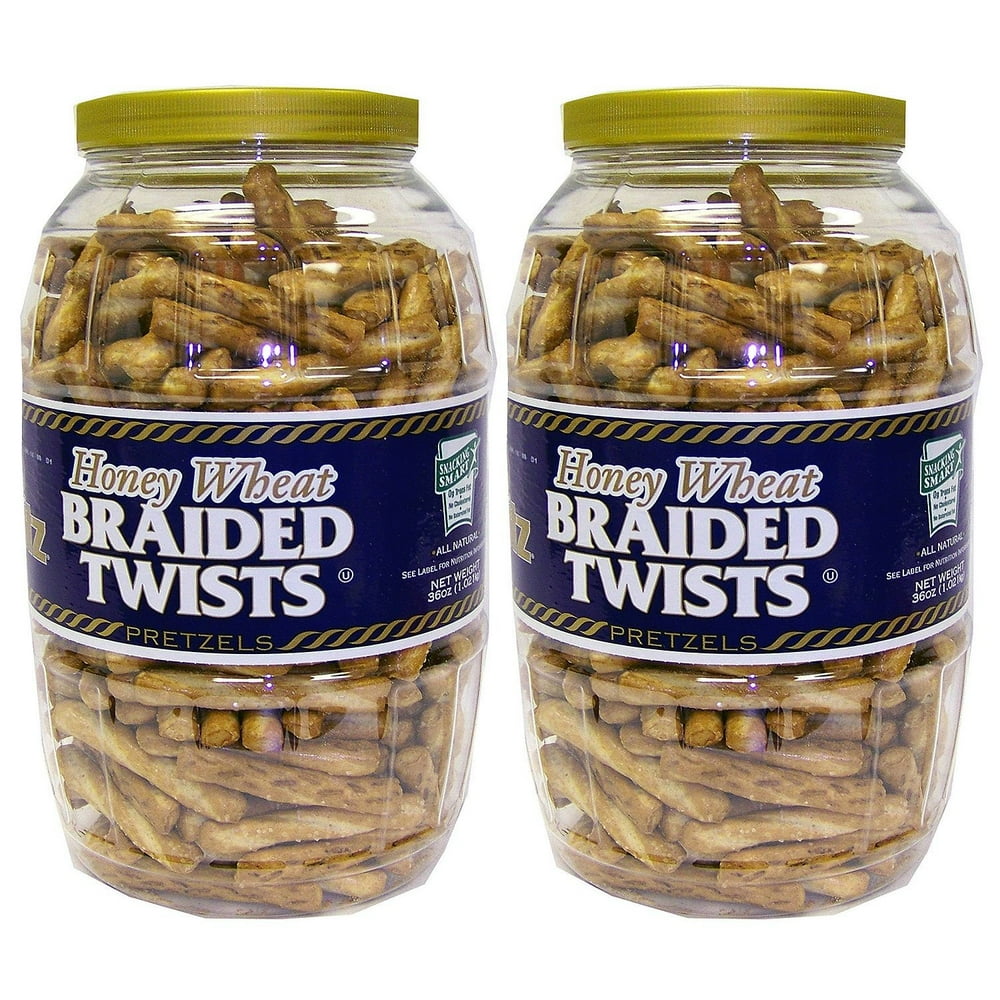 Utz Honey Wheat Braided Twists Pretzel Barrels (56 oz., 2 ct
