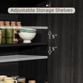 thumbnail image 5 of LegaHome 55''W Sideboard, Large Buffet Cabinet Wood Fluted Credenza with Adjustable Shelves, Sideboards and Buffets for Dining Room, Black, 5 of 10