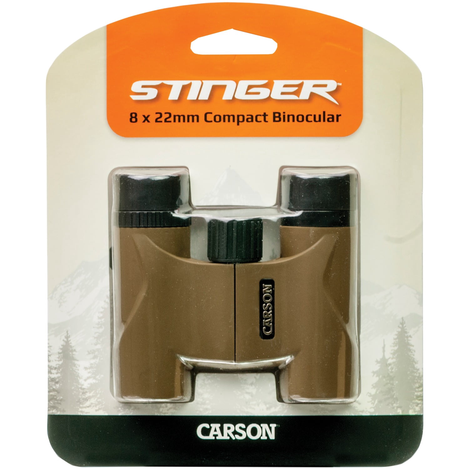 Carson Stinger 8x22mm Compact and Lightweight Binoculars - Includes Pouch, Wrist Strap, and Lens Cloth