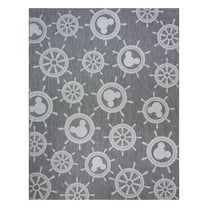 Disney Outdoor Mickey Mouse Maritime Coastal Geometric Ash Area Rug, 8x10