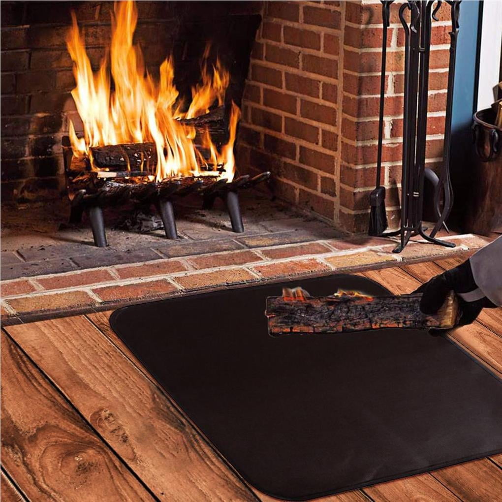 Tapis De Cheminée Ignifuge En Silicone Et Fibre De Verre - Demi-cercle 50 Cm - Pour Foyers Intérieurs