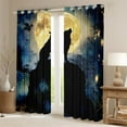 thumbnail image 3 of Feelyou Rustic Tribal Wolf Black Out Curtains, Mystic Moon Galaxy Curtains Pack of 2 (42x63 Each), Teens Kids Boys Girls Bedroom Curtains, Living Room Curtains Decor, 3 of 7