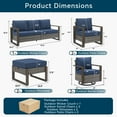 thumbnail image 7 of Unnifurnzi 7 Pieces Outdoor Furniture-All Weather Wicker Outdoor Swivel Chair with Patio Couch Patio Conversation Sets for Garden Backyard Balcony Poolside-Gray/Blue, 7 of 7