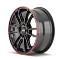 thumbnail image 2 of Touren TR77 17x7 5x100/5x114.3 +40mm Black/Red Wheel Rim, 2 of 2