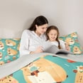 thumbnail image 4 of Erosebridal Kawaii Capybara Full Size Comforter Sets,Sweet Ice Cream Cute Daisy Blossom Bedding Sets For Girls Kids ,Reversible Gray 3 Pieces, 4 of 7