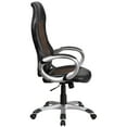 thumbnail image 5 of Flash Furniture High Back Brown Fabric and Black Vinyl Executive Swivel Office Chair with Arms, 5 of 6
