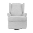 thumbnail image 2 of Second Story Home Hemingway Upholstered Wingback Swivel Gliding Recliner- Gray, 2 of 8