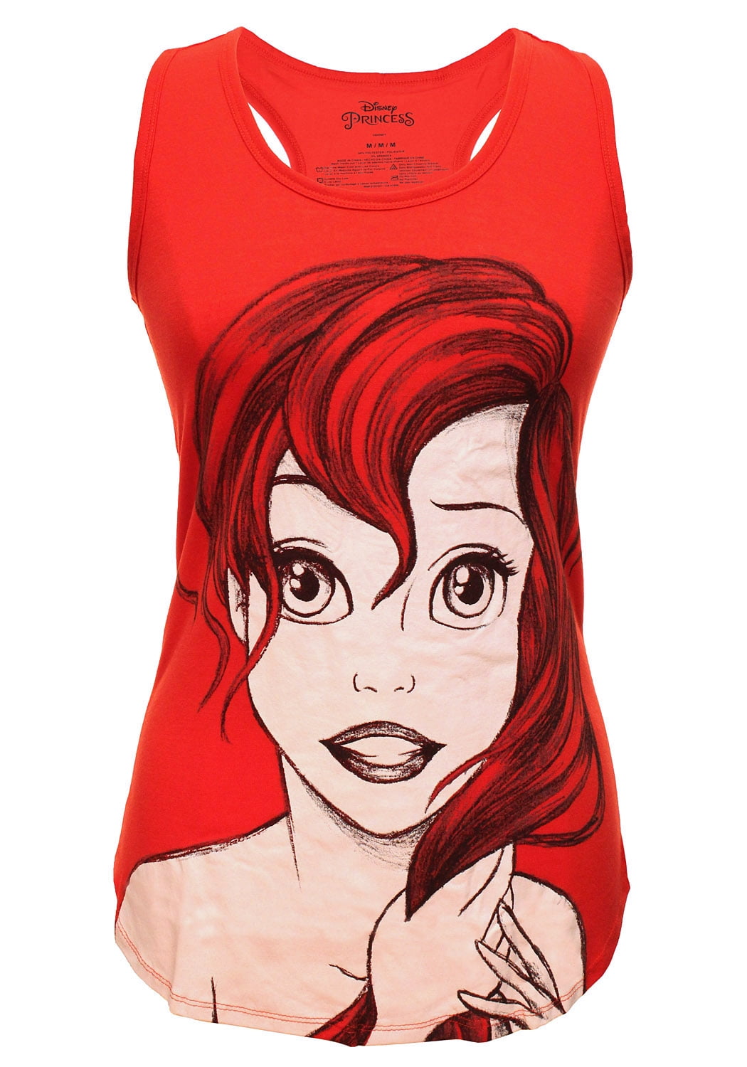 Women's Disney Tank Top Mermaid Ariel Racerback Sketch Tee Red (XX-Large) - Walmart.com