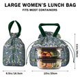 thumbnail image 5 of Boho Bohemia Flower Drawstring Lunch Bag Women - Drawstring Lunch Bag Insulated for Work Office - Stain-Resistant Large Lunchbags for Women with Multi-Pockets, 5 of 6
