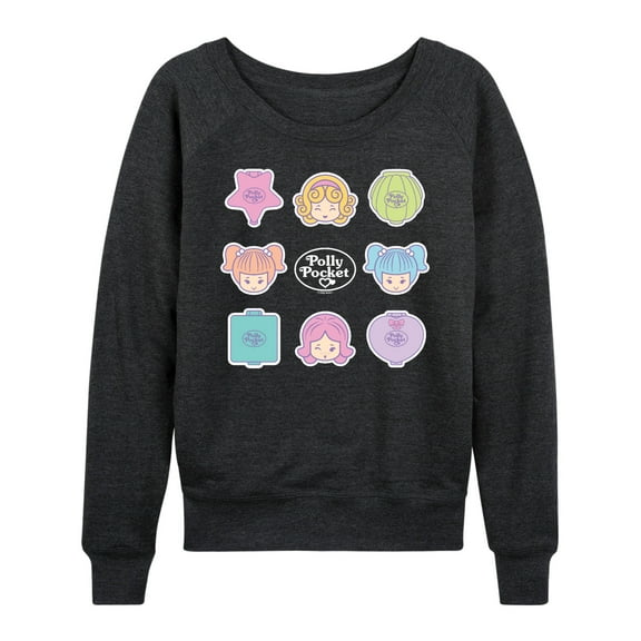 Polly Pocket - Polly Pocket Grid - Women's Lightweight French Terry Long Sleeve Shirt